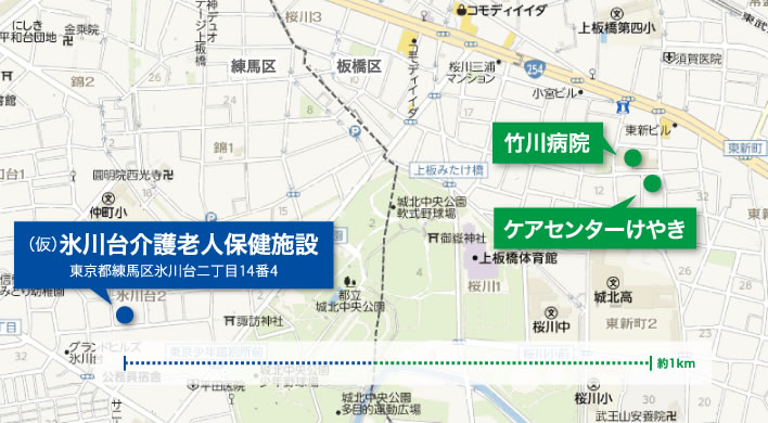 （仮）氷川台介護老人保健施設　地図