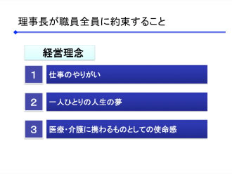 理事長が職員全員に約束すること