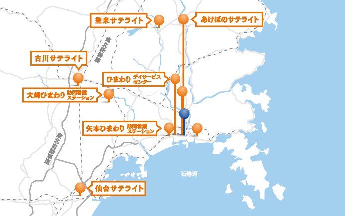 宮城エリアのマップ