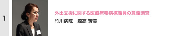 外出支援に関する医療療養病棟職員の意識調査　竹川病院　森高 芳美