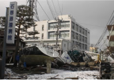 病院の前面道路の状況